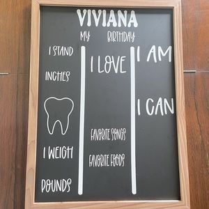 Custom Name birthday chalkboard (blank to be filled in each year!)